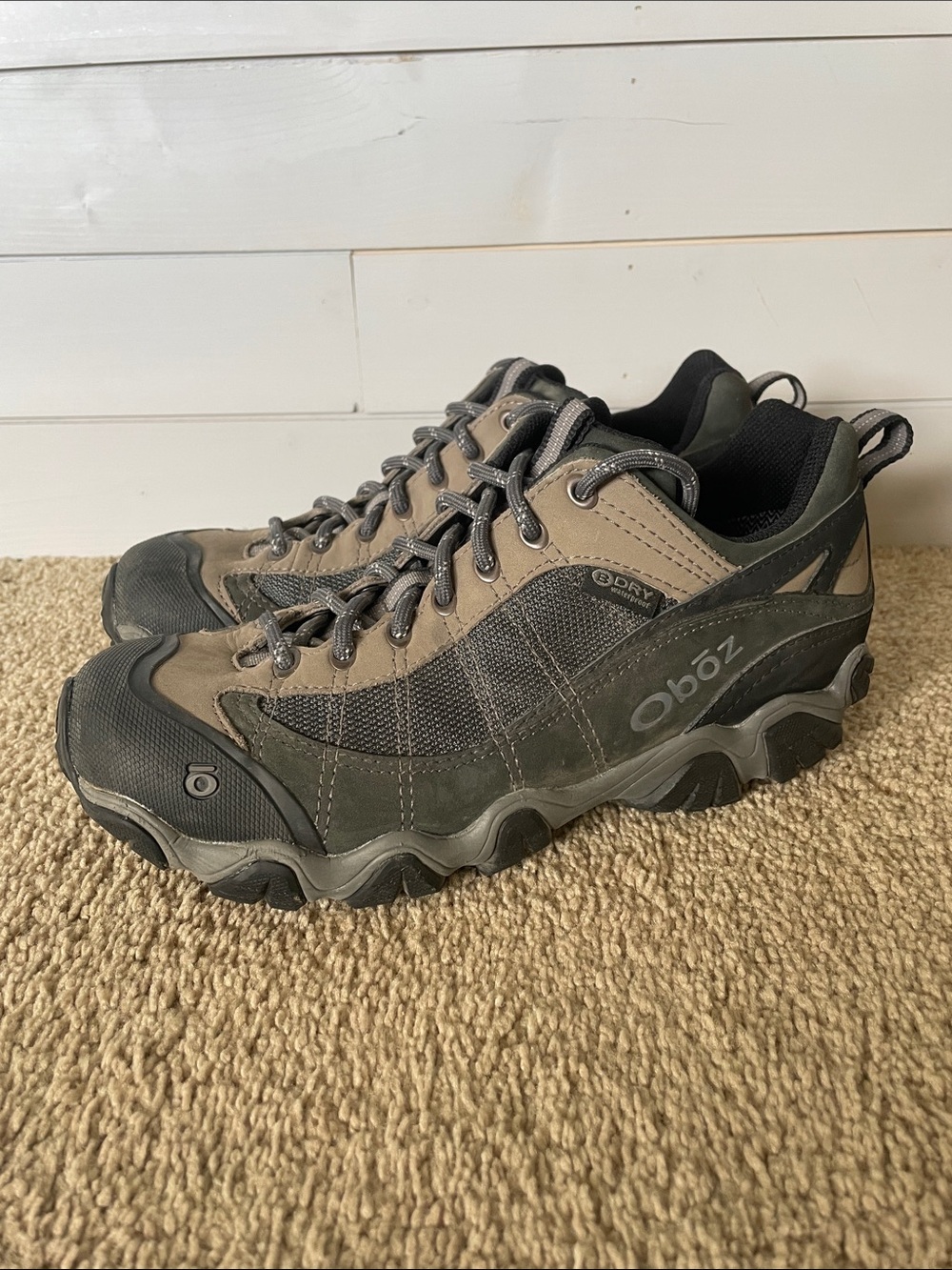 Oboz Women's Firebrand ll Low Waterproof Hiking Shoes 9 Grey/Tan Trail B-Dry